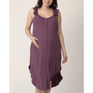 Kindred Bravely Purple Ruffle Labor & Delivery Gown size XL-1X